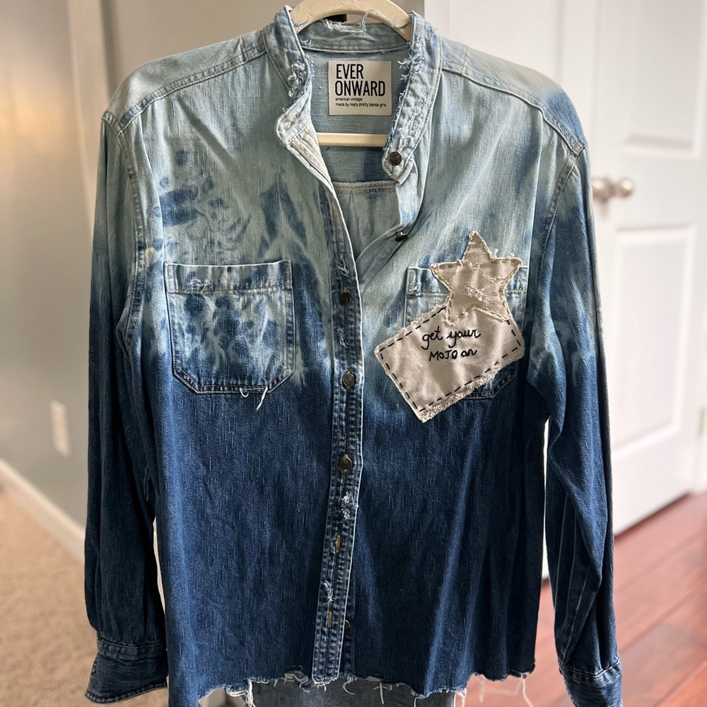 Ever Onward Blue Denim Shirt with Star Patch